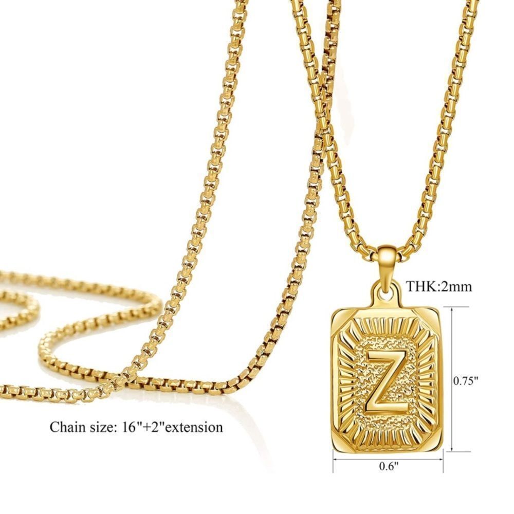 NWT Wool + Pepper Co. Initial 18K Gold Chain Necklace - Picture 2 of 5